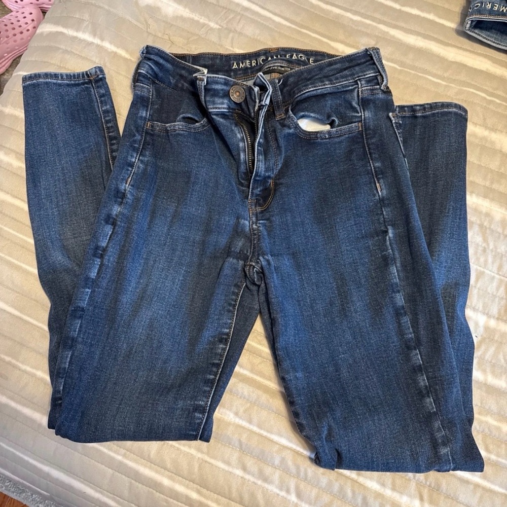 American Eagle Outfitters Women's Dark Blue Skinny Jeans